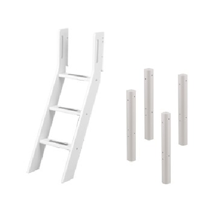 80-17320-40 FLEXA WHITE Verhogingspoten met schuine ladder voor ombouw naar halfhoogslaper.